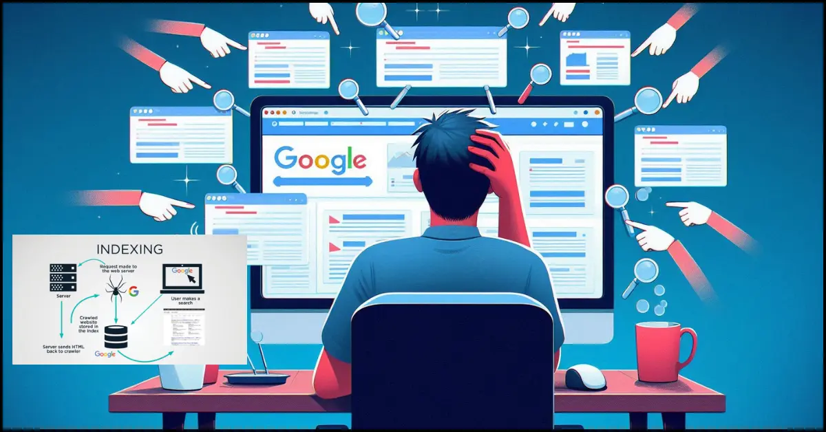 Google indexing A man thinking about google indexing