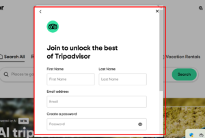 Sing up for a citation of tripadvisor