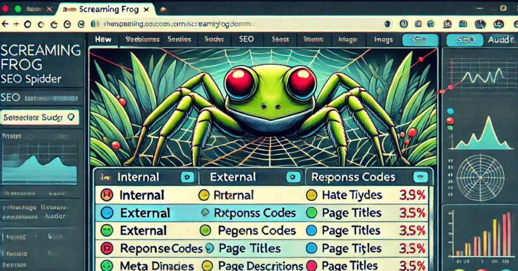 Screaming Frog SEO tool interface highlighting audit features and results.